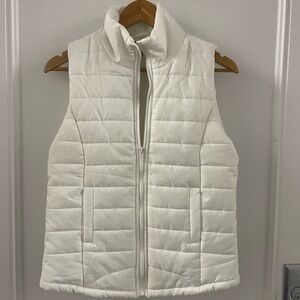 White Quilted Puffer Vest